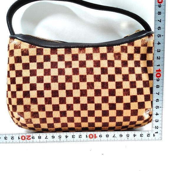 ❌❌❌SOLD❌❌❌Auth Louis Vuitton Tigre Damier Sauvage Pony Hair Pouchette Handbag - Picture 2 of 9